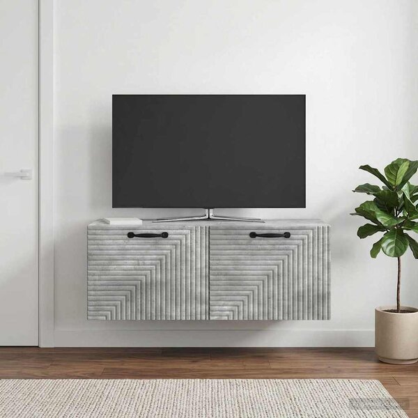 Fali TV szekrény Betonszürke 78,5 x 31 x 30 cm Szerelt Fa