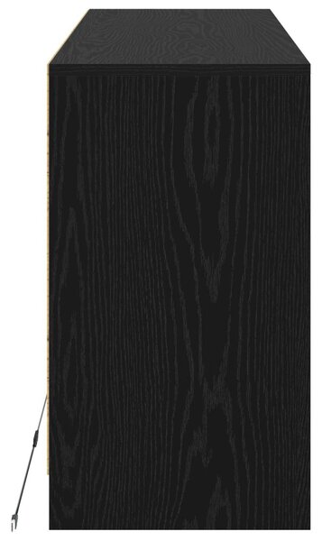 TV szekrény 91 x 34 x 61 cm Fekete Tölgy Szerelt Fa