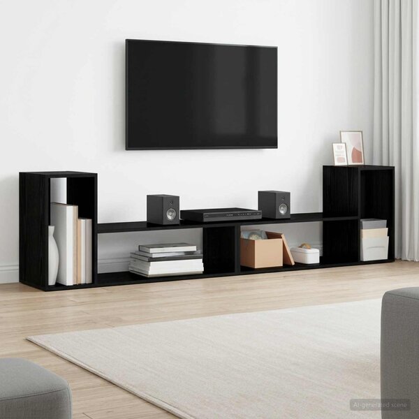 TV szekrény 100 x 30 x 50 cm Fekete Tölgy Szerelt Fa