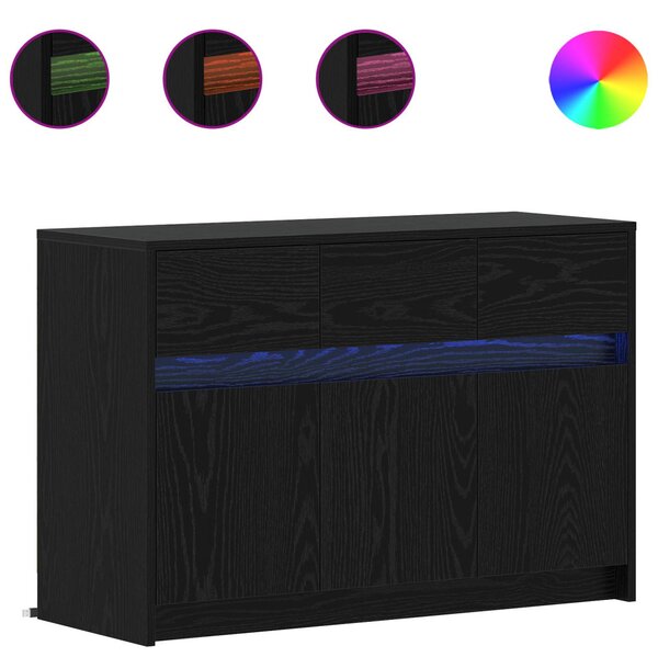 TV szekrény 91 x 34 x 61 cm Fekete Tölgy Szerelt Fa