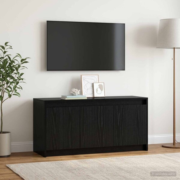 TV szekrény 100 x 34 x 50 cm Fekete Tölgy Szerelt Fa