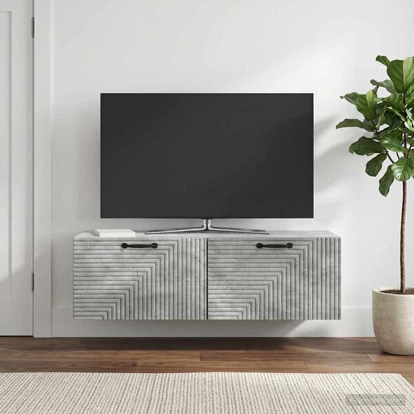 Fali TV szekrény Betonszürke 98 x 31 x 30 cm Szerelt Fa