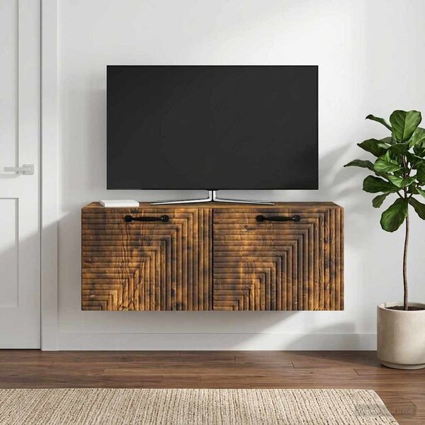 Fali TV szekrény Füstös Tölgy 78,5 x 31 x 30 cm Szerelt Fa