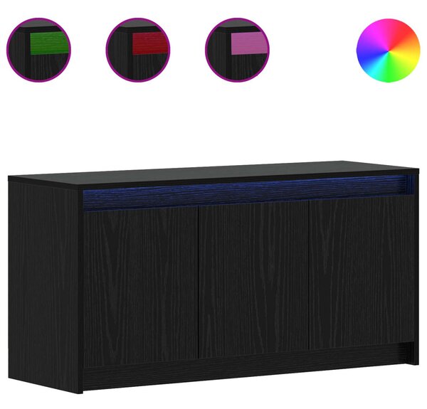 TV szekrény 100 x 34 x 50 cm Fekete Tölgy Szerelt Fa
