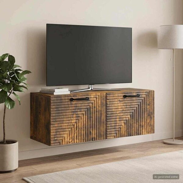Fali TV szekrény Füstös Tölgy 78,5 x 31 x 30 cm Szerelt Fa