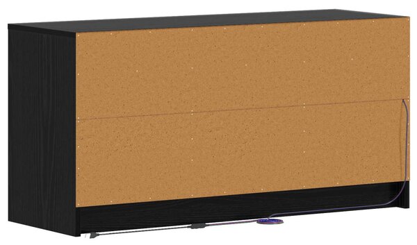 TV szekrény 100 x 34 x 50 cm Fekete Tölgy Szerelt Fa
