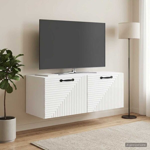 Fali TV szekrény Magasfényű Fehér 78,5 x 31 x 30 cm Szerelt Fa