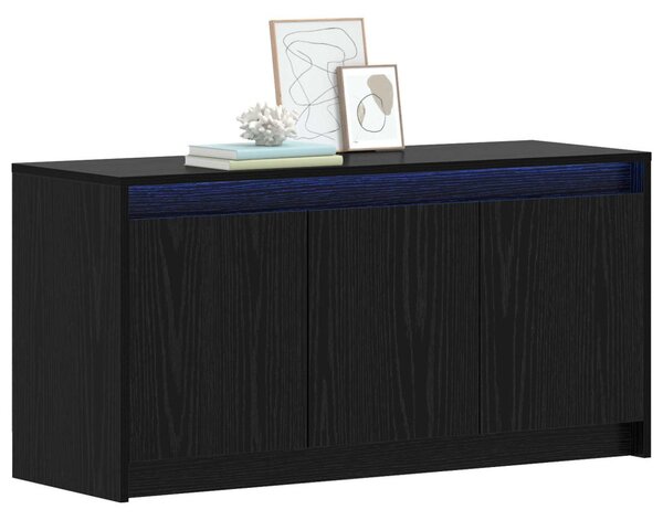 TV szekrény 100 x 34 x 50 cm Fekete Tölgy Szerelt Fa