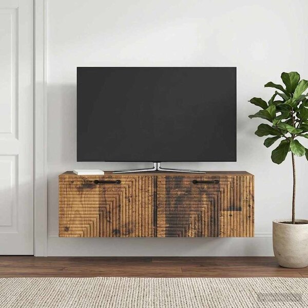 Fali TV szekrény Antik Fa 98 x 31 x 30 cm Szerelt Fa