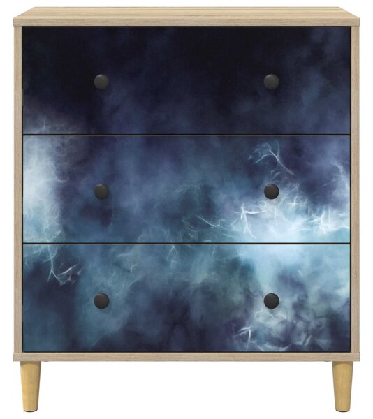 Fiókos szekrény RAALTE Kék márvány mintás 66 x 36,5 x 75 cm