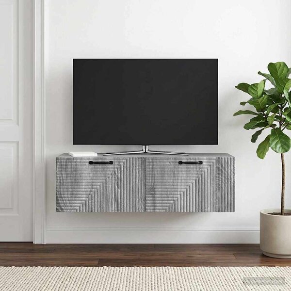 Fali TV szekrény Szürke Sonoma 98 x 31 x 30 cm Szerelt Fa