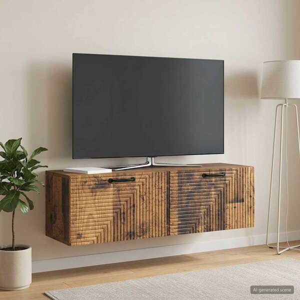 Fali TV szekrény Antik Fa 98 x 31 x 30 cm Szerelt Fa