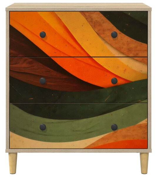Fiókos szekrény BONN Retro hullám nyomás 66 x 36,5 x 75 cm