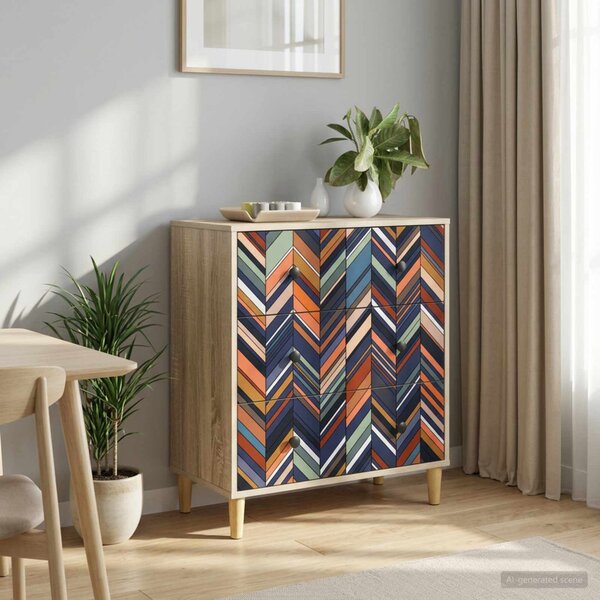 Fiókos szekrény OMMEN Geometrikus minta 66 x 36,5 x 75 cm