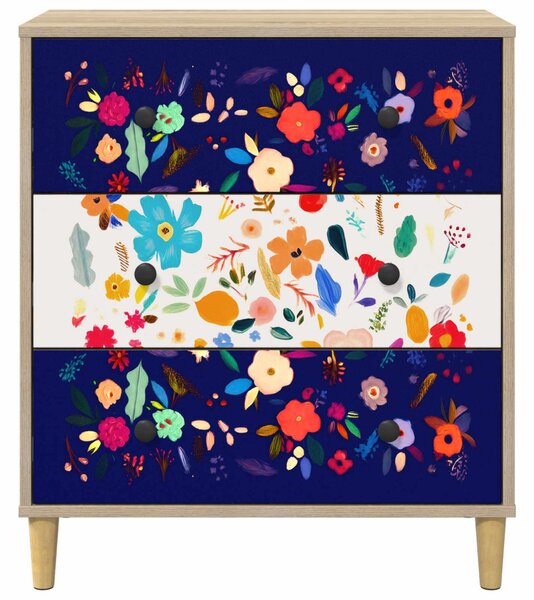 Fiókos szekrény MAINZ Virágos minta 66 x 36,5 x 75 cm Sonoma