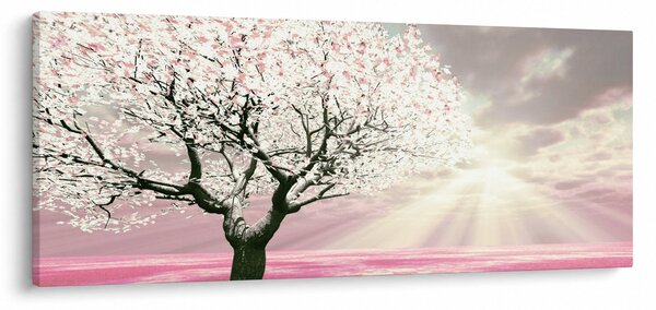Rózsaszín fa képe (120x50 cm)