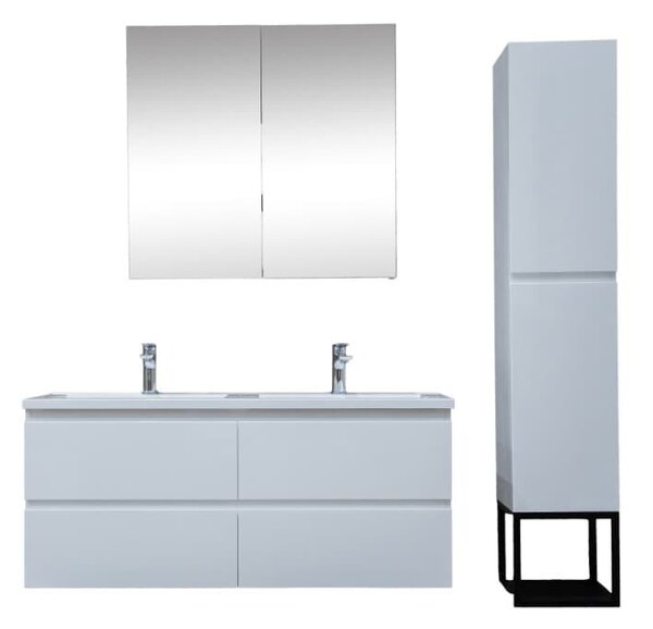 Fürdőszoba szekrény mosdóval SAT B-Way fehér fényes KSETBWAY15