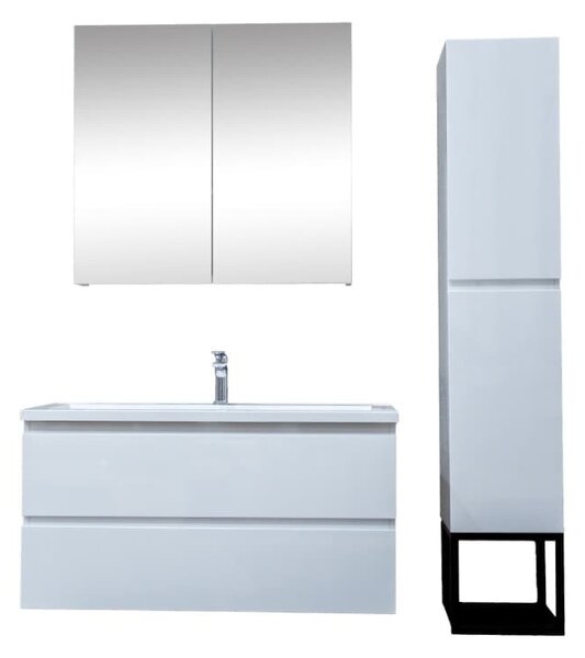 Fürdőszoba készlet mosdóval SAT B-Way fehér fényű KSETBWAY11