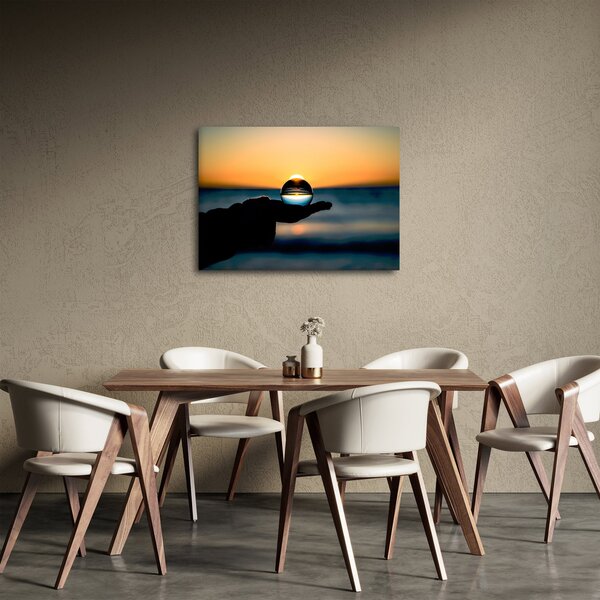Üveggolyó a tenyérben (70x50 cm)
