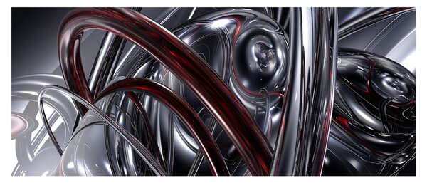 Szürke absztrakció kép (120x50 cm)