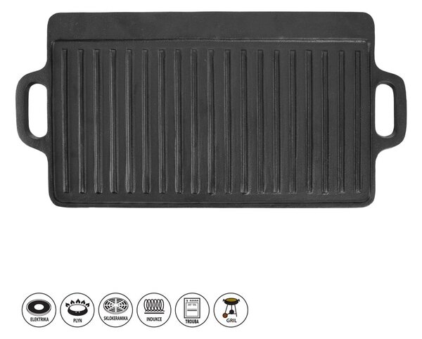 Öntöttvas grill lap 23x45,5 cm LITINA – Orion