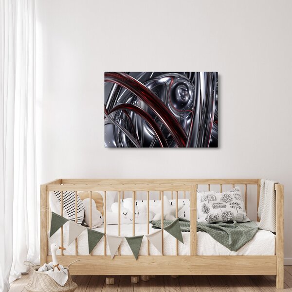 Szürke absztrakció kép (90x60 cm)