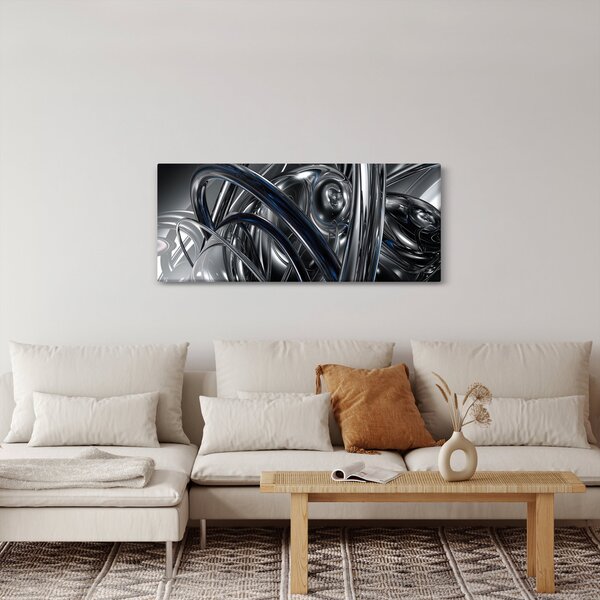 Kék és szürke absztrakció kép (120x50 cm)