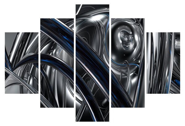 Kék és szürke absztrakció kép (150x105 cm)