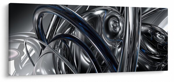 Kék és szürke absztrakció kép (120x50 cm)