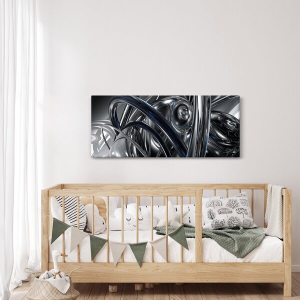 Kék és szürke absztrakció kép (120x50 cm)