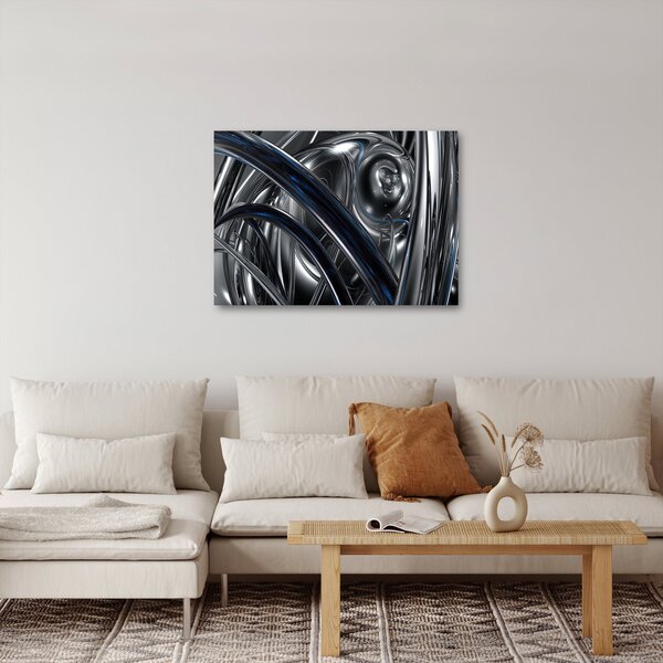Kék és szürke absztrakció kép (70x50 cm)
