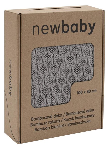 Bambusz kötött takaró New Baby mintával 100x80 cm grey