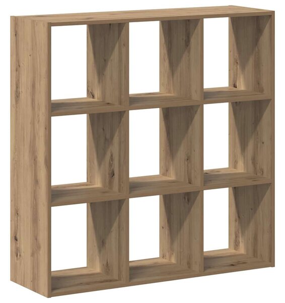 Kézműves tölgy színű szerelt fa könyvespolc 102 x 32 x 102 cm