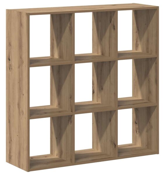 Kézműves tölgy színű szerelt fa könyvespolc 102 x 32 x 102 cm