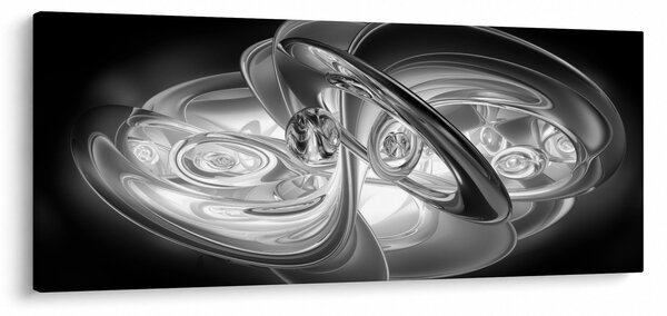 Modern szürke absztrakció képe (120x50 cm)