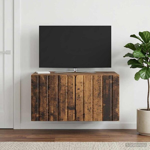 Fali TV szekrény 59,5 x 41 x 30 cm Antik Fa Szerelt Fa