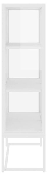 Fehér acél és edzett üveg magasszekrény 80 x 35 x 135 cm