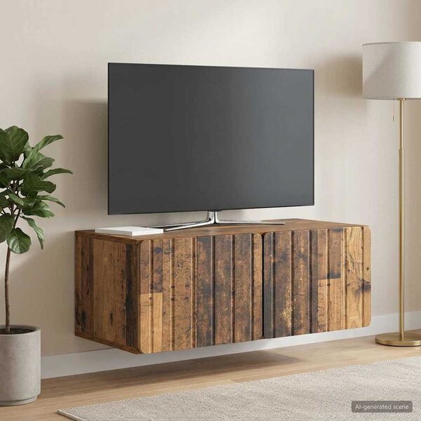 Fali TV szekrény 78,5 x 41 x 30 cm Antik Fa Szerelt Fa