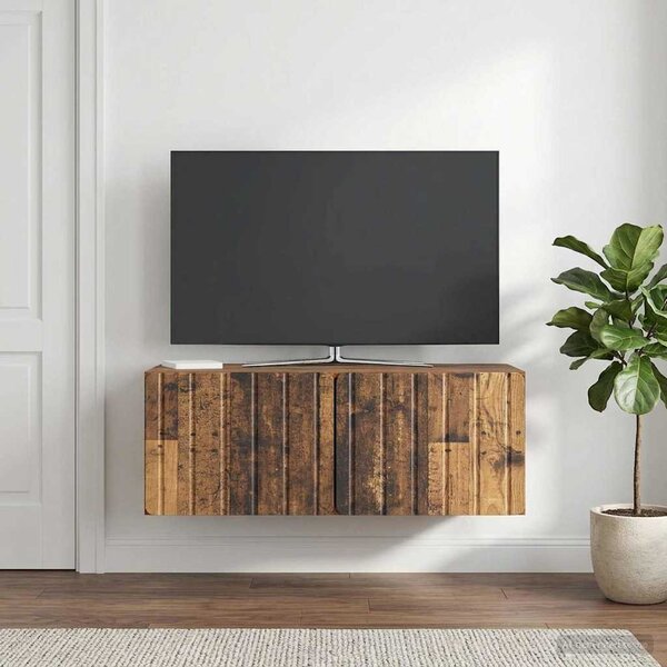 Fali TV szekrény 78,5 x 41 x 30 cm Antik Fa Szerelt Fa