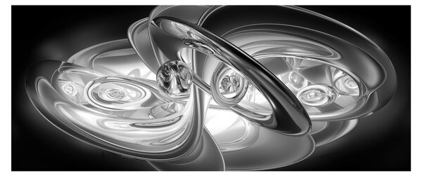 Modern szürke absztrakció képe (120x50 cm)
