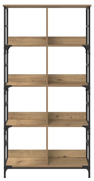 Könyvespolc 4 szintes 78,5 x 33 x 153 cm fém PB Kézműves tölgy