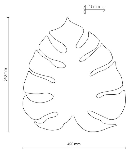 Monstera dekoratív fali lámpa