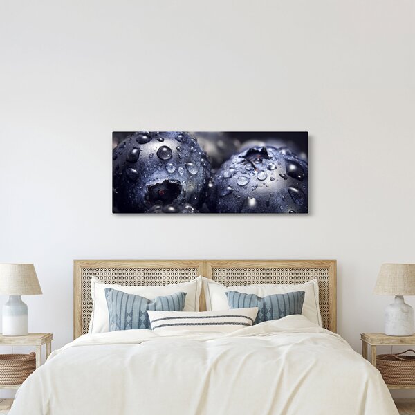 Vízcseppekkel ellátott gyümölcs képe (120x50 cm)