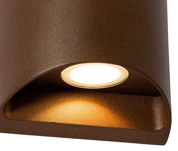 Modern kültéri fali lámpa rozsdabarna LED-del 2-lámpás IP54 - Mal