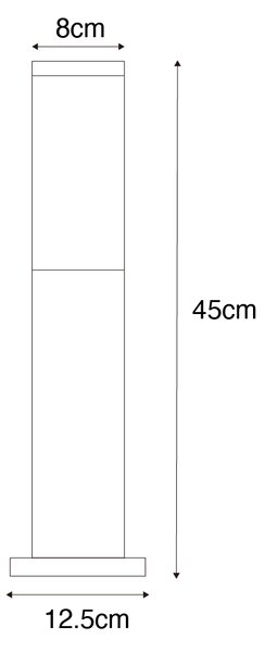 Modern kültéri lámpaoszlop rozsdabarna 45 cm - Malios