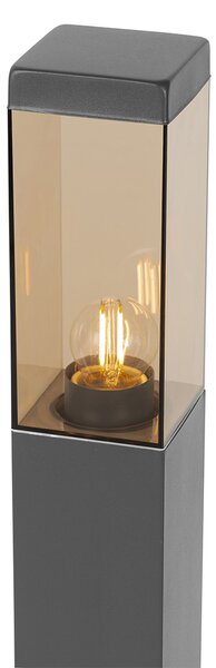 Modern kültéri állólámpa sötétszürke füst színűvel 80 cm - Malios