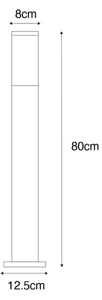 Modern kültéri állólámpa sötétszürke füst színűvel 80 cm - Malios
