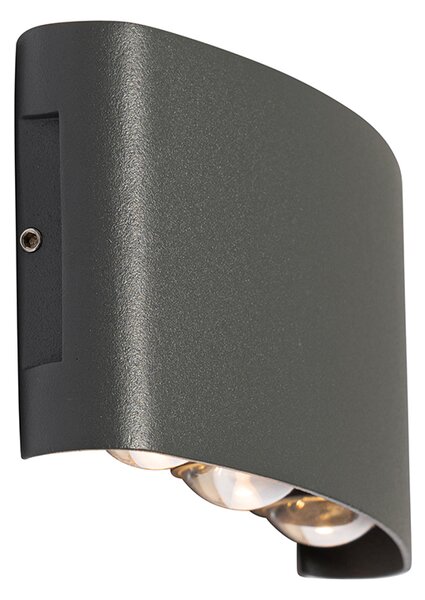 Kültéri fali lámpa sötétszürke LED-del 6 lámpás IP54 - Silly