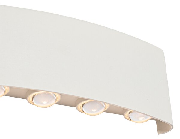 Kültéri fali lámpa fehér, LED-del, 10-lámpás, IP54 - Silly
