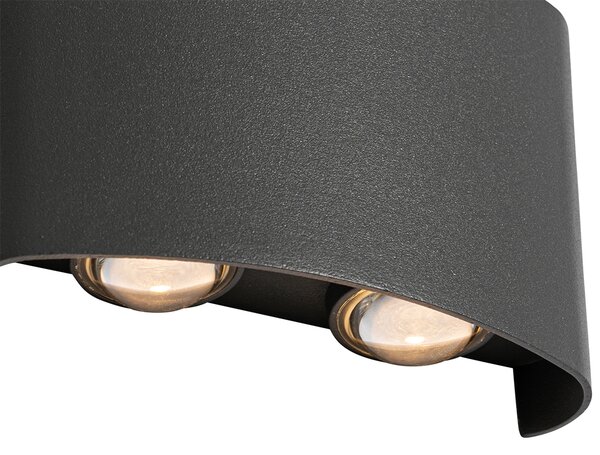 Kültéri fali lámpa sötétszürke, LED-del, 4-lámpás, IP54 - Silly